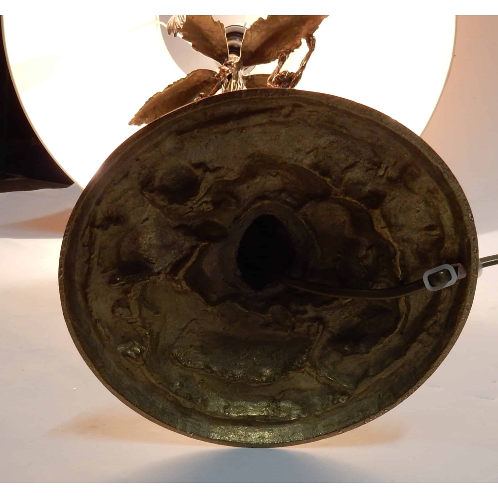 1980′ Lampe En Bronze Doré Aux Singes Dans Un Palmier | Biron 1980' Lampe En Bronze Doré Aux Singes Dans Un Palmier