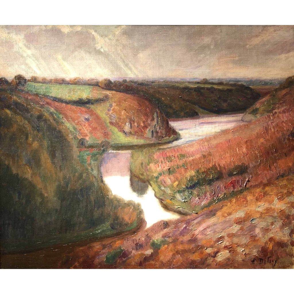 DETROY Léon Ecole Française Tableau Fauve début 20ème siècle Ecole de Crozant Huile sur toile signée Vue de France La vallée de la Creuse Certificat d’authenticité | Biron DETROY Léon Ecole Française Tableau Fauve début 20ème siècle Ecole de Crozant Huile sur toile signée Vue de France La vallée de la Creuse