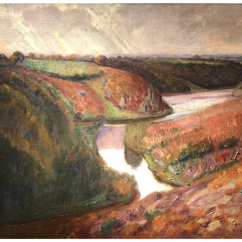 DETROY Léon Ecole Française Tableau Fauve début 20ème siècle Ecole de Crozant Huile sur toile signée Vue de France La vallée de la Creuse Certificat d’authenticité | Biron DETROY Léon Ecole Française Tableau Fauve début 20ème siècle Ecole de Crozant Huile sur toile signée Vue de France La vallée de la Creuse
