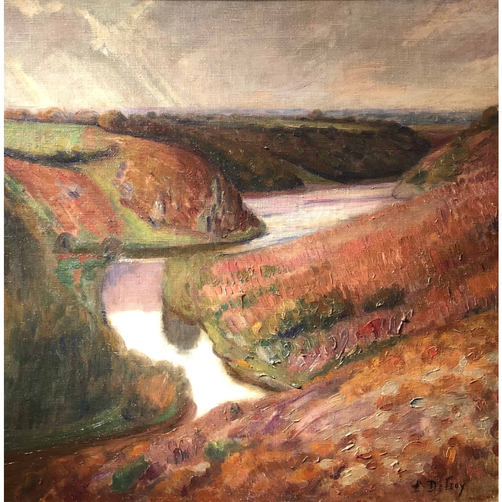 DETROY Léon Ecole Française Tableau Fauve début 20ème siècle Ecole de Crozant Huile sur toile signée Vue de France La vallée de la Creuse Certificat d’authenticité | Biron DETROY Léon Ecole Française Tableau Fauve début 20ème siècle Ecole de Crozant Huile sur toile signée Vue de France La vallée de la Creuse