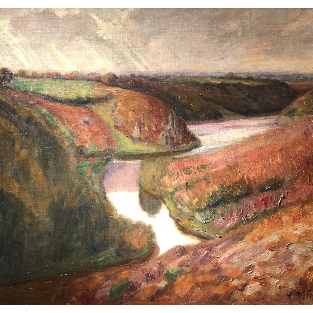 DETROY Léon Ecole Française Tableau Fauve début 20ème siècle Ecole de Crozant Huile sur toile signée Vue de France La vallée de la Creuse Certificat d’authenticité | Biron DETROY Léon Ecole Française Tableau Fauve début 20ème siècle Ecole de Crozant Huile sur toile signée Vue de France La vallée de la Creuse