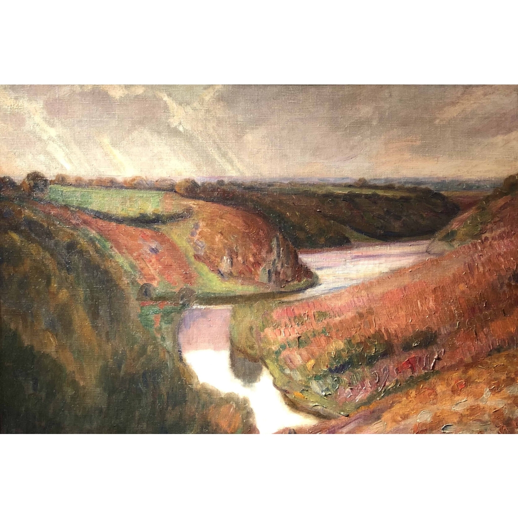 DETROY Léon Ecole Française Tableau Fauve début 20ème siècle Ecole de Crozant Huile sur toile signée Vue de France La vallée de la Creuse Certificat d’authenticité | Biron DETROY Léon Ecole Française Tableau Fauve début 20ème siècle Ecole de Crozant Huile sur toile signée Vue de France La vallée de la Creuse