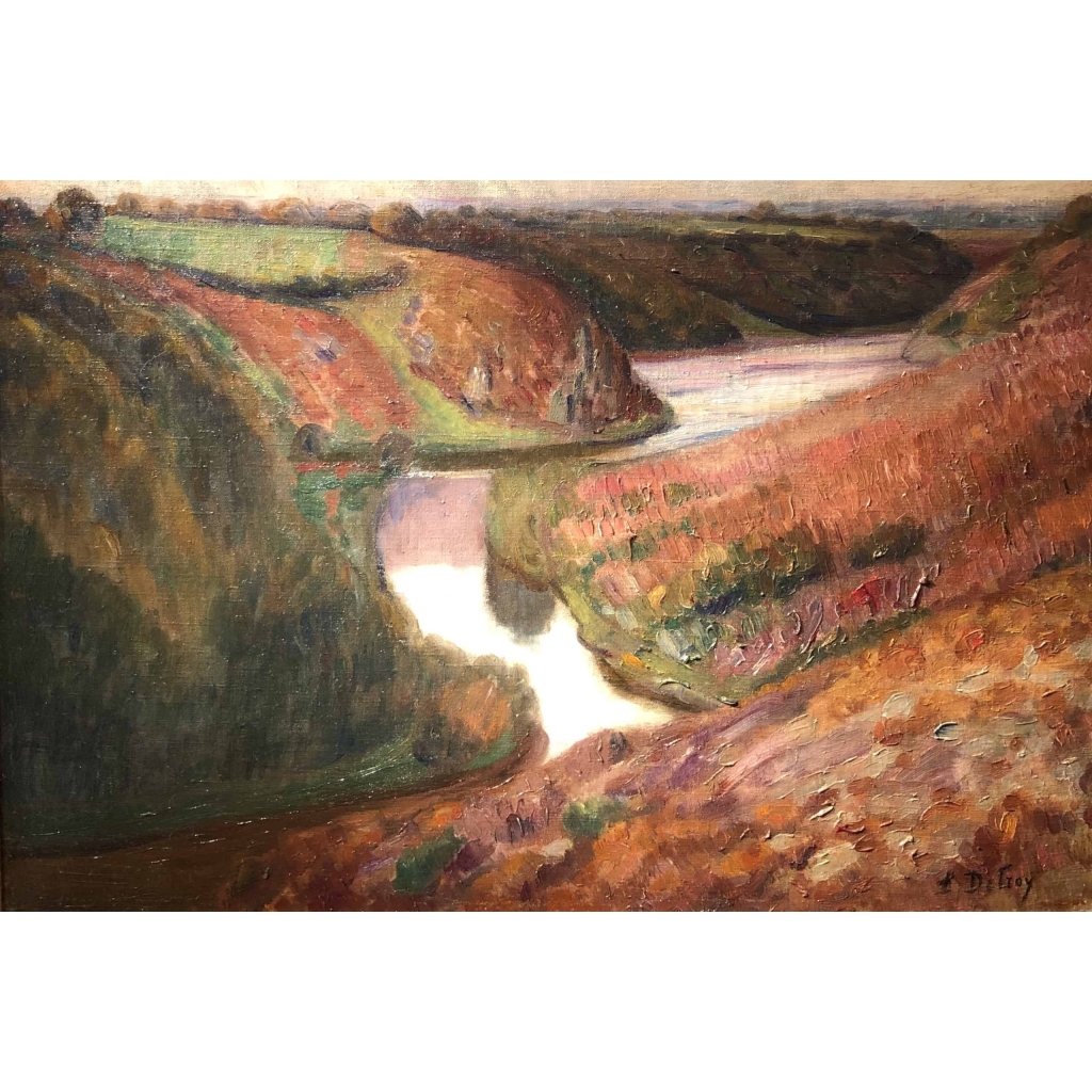 DETROY Léon Ecole Française Tableau Fauve début 20ème siècle Ecole de Crozant Huile sur toile signée Vue de France La vallée de la Creuse Certificat d’authenticité | Biron DETROY Léon Ecole Française Tableau Fauve début 20ème siècle Ecole de Crozant Huile sur toile signée Vue de France La vallée de la Creuse