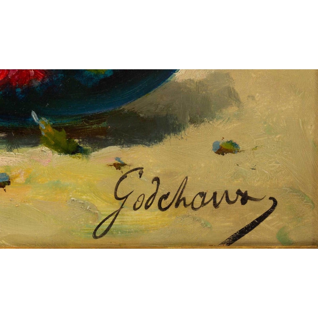 Emile Godchaux (1860 – 1938): Bouquet de chrysanthèmes. | Biron Emile Godchaux (1860 - 1938): Bouquet de chrysanthèmes.
