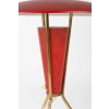 Lampe tripode années 50 en laiton et métal laqué rouge | Biron Lampe tripode années 50 en laiton et métal laqué rouge
