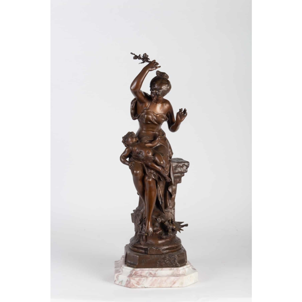 « Fleurs d’amour » Bronze signé Auguste DEWEVER | Biron |||||||||||
