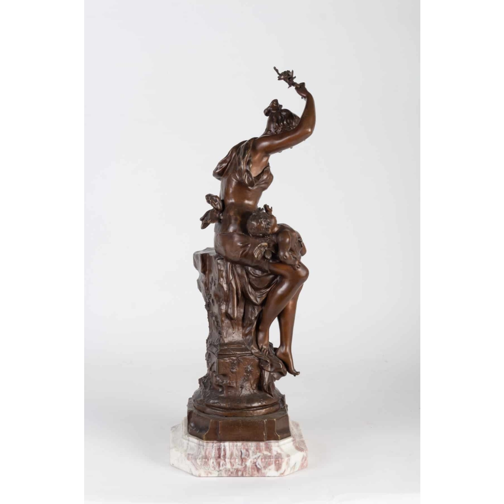 « Fleurs d’amour » Bronze signé Auguste DEWEVER | Biron "Fleurs d’amour" Bronze signé Auguste DEWEVER