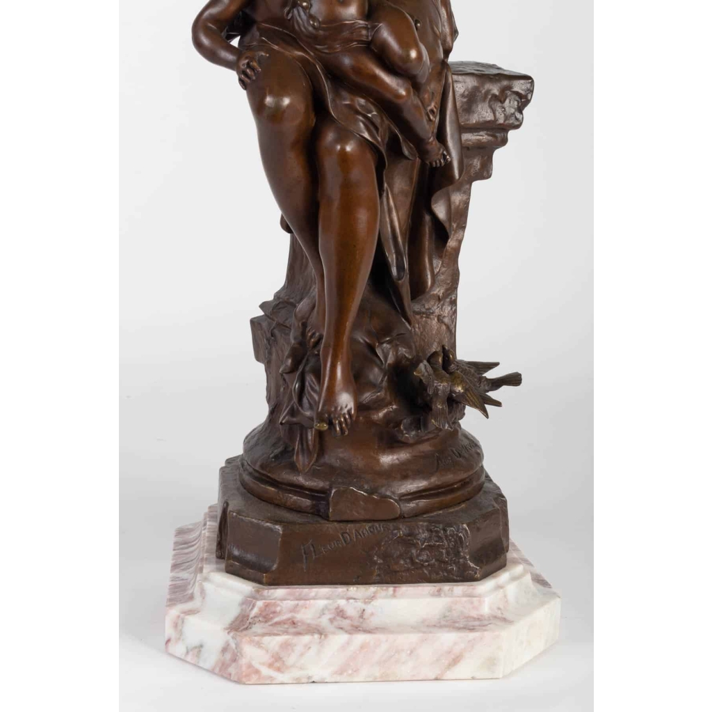 « Fleurs d’amour » Bronze signé Auguste DEWEVER | Biron "Fleurs d’amour" Bronze signé Auguste DEWEVER