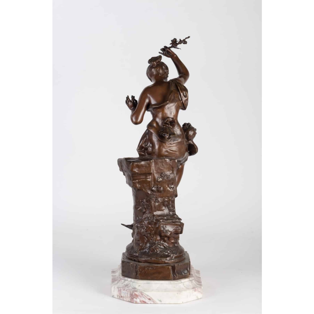 « Fleurs d’amour » Bronze signé Auguste DEWEVER | Biron "Fleurs d’amour" Bronze signé Auguste DEWEVER