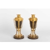 Paire de cassolettes faisant bougeoirs 19e siècle
