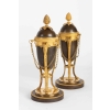 Paire de cassolettes faisant bougeoirs 19e siècle