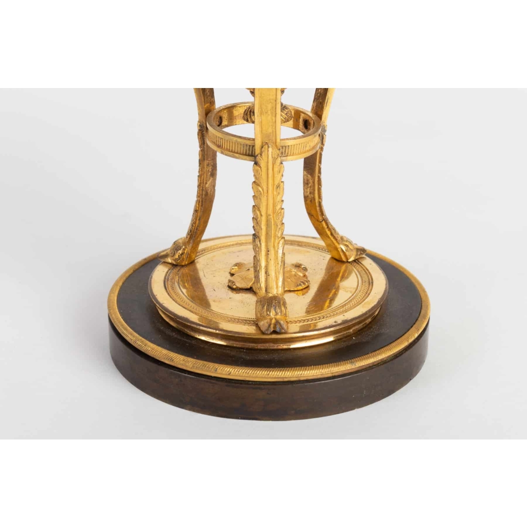 Paire de cassolettes faisant bougeoirs 19e siècle