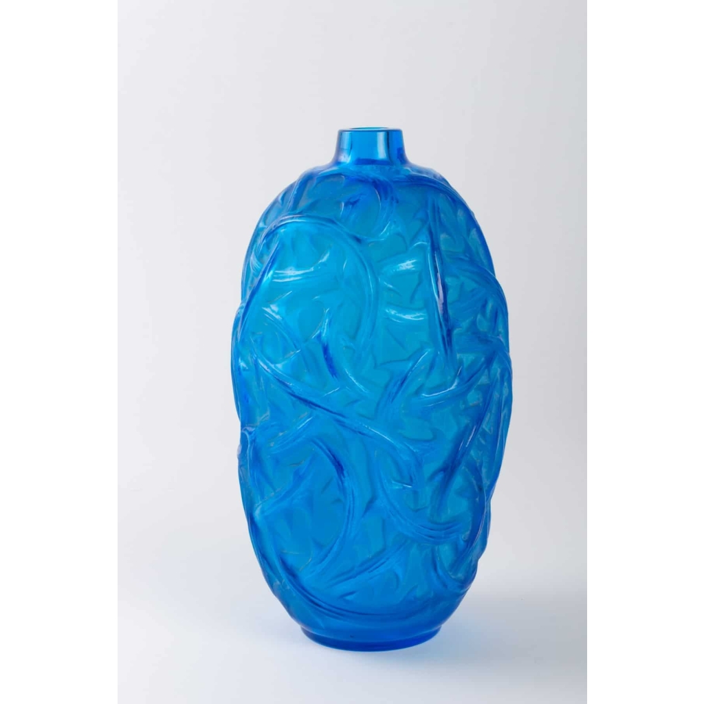 Série de vases « Ronces » verre rouge, bleu, opalescent et butterscotch de René LALIQUE