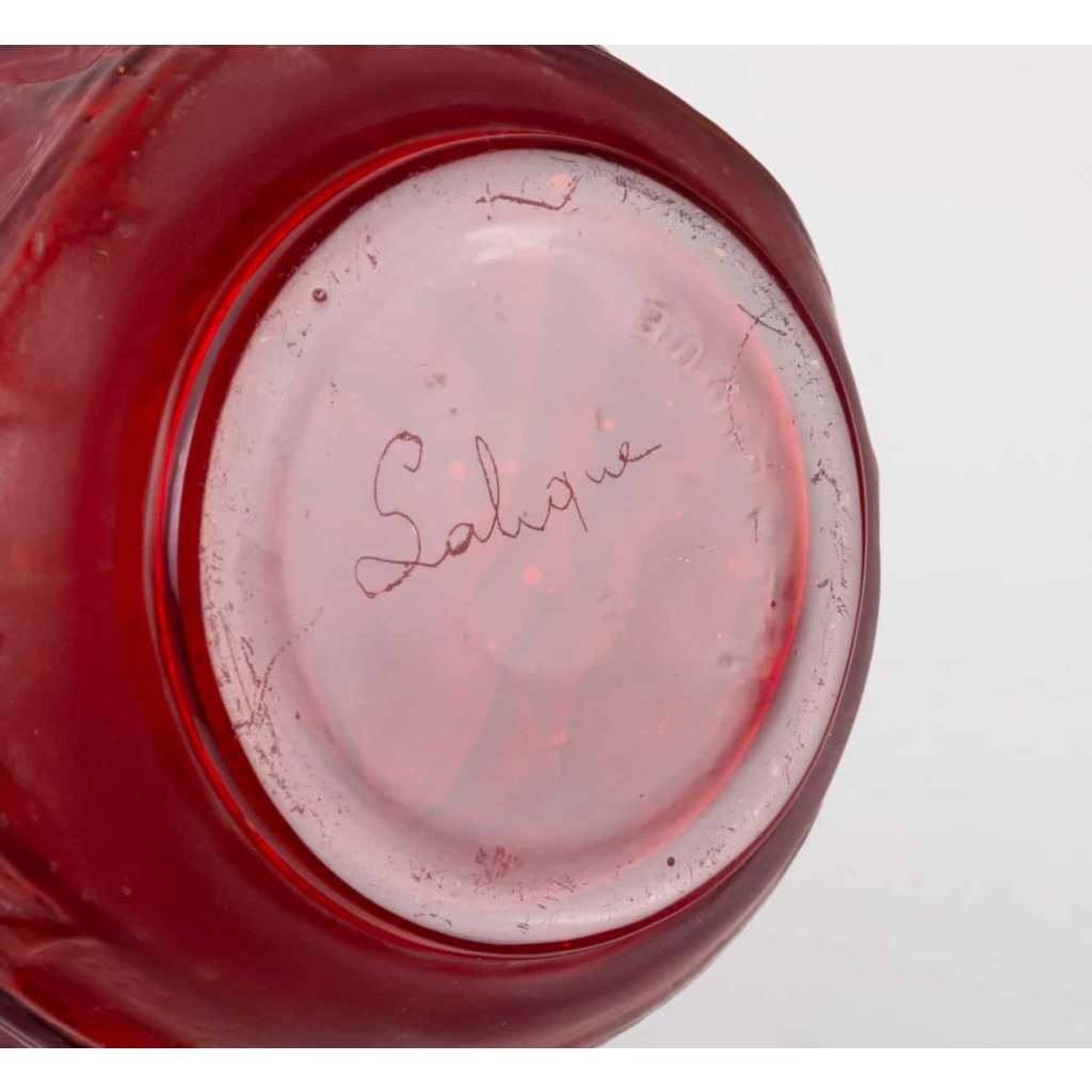 Série de vases « Ronces » verre rouge, bleu, opalescent et butterscotch de René LALIQUE