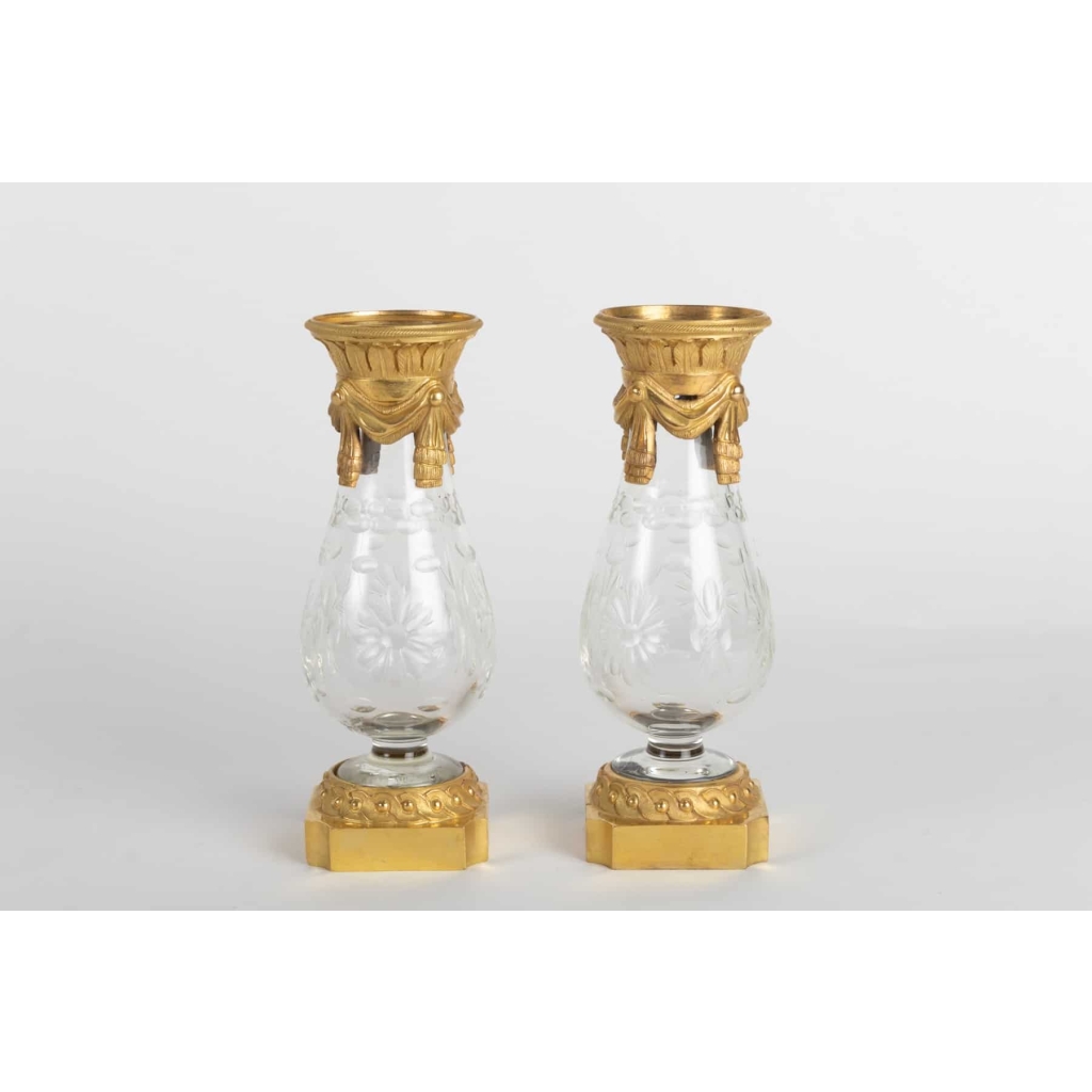 Paire de vases en cristal 19e siècle | Biron |||||||