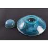 Encrier « Trois Sirènes » verre opalescent patiné bleu de René LALIQUE