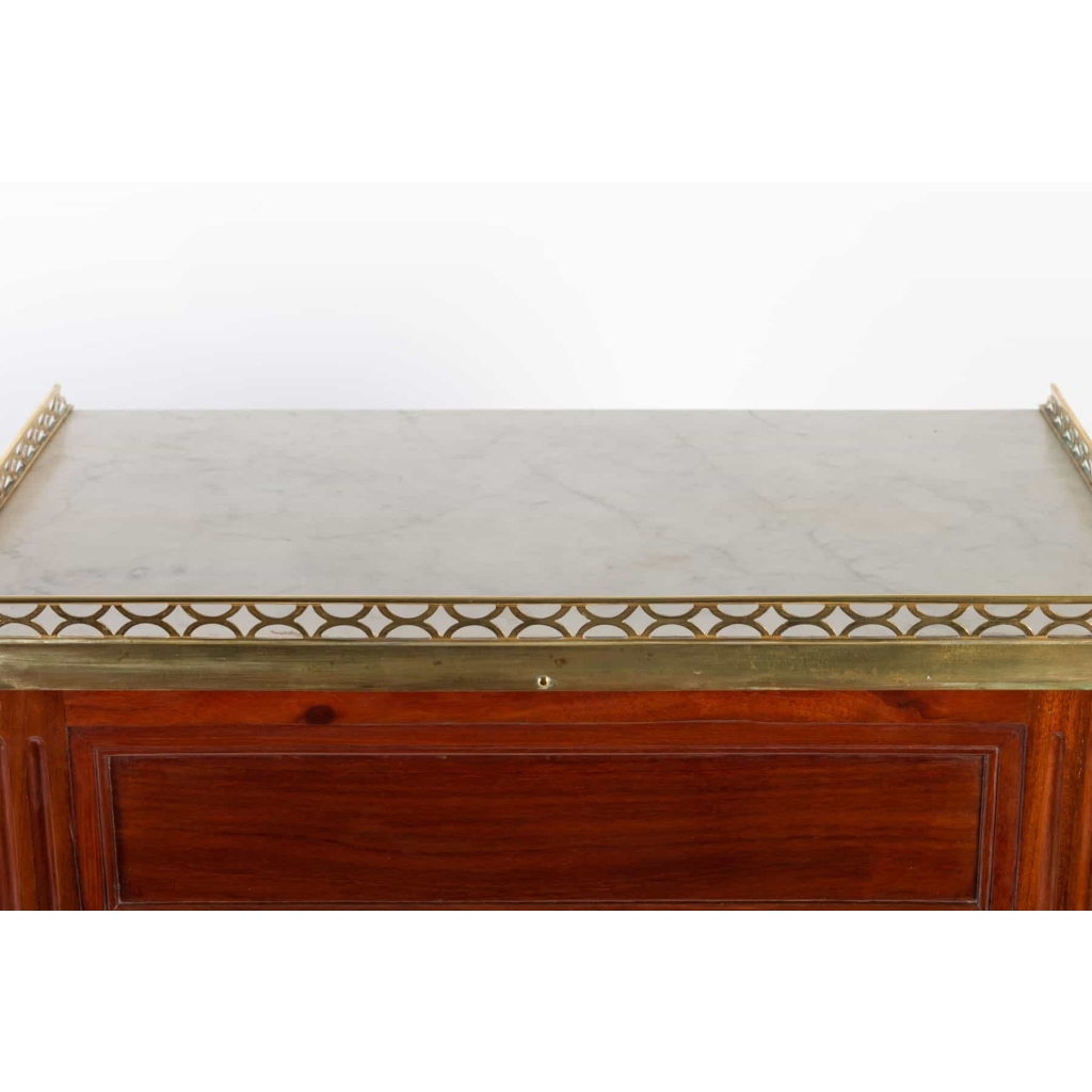 Petite table Louis XVI à écritoire en acajou estampillée CAUMONT 18e siècle | Biron Petite table Louis XVI à écritoire en acajou estampillée CAUMONT 18e siècle