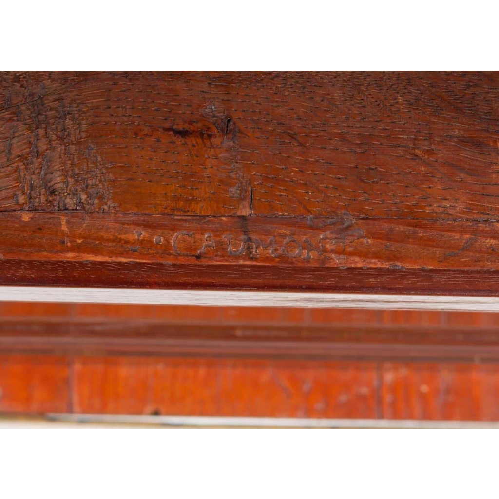 Petite table Louis XVI à écritoire en acajou estampillée CAUMONT 18e siècle | Biron Petite table Louis XVI à écritoire en acajou estampillée CAUMONT 18e siècle