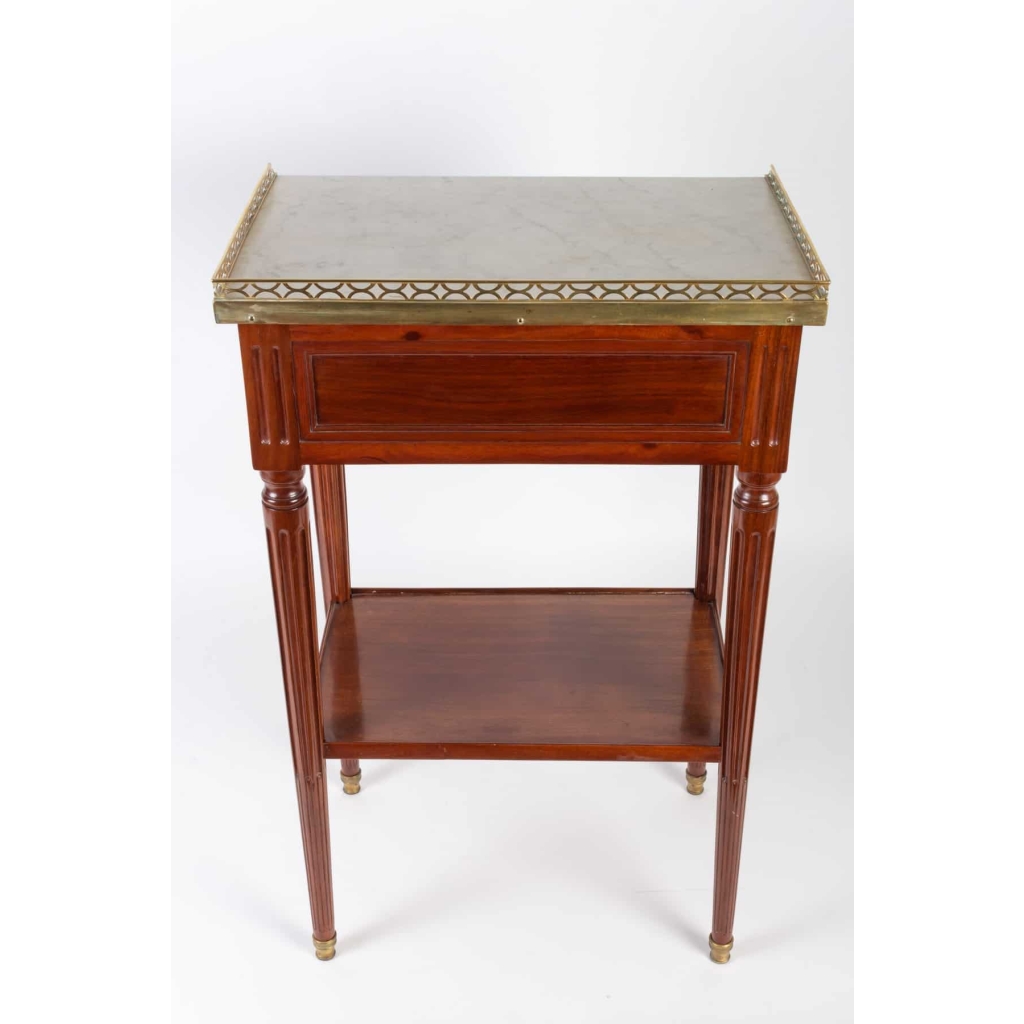 Petite table Louis XVI à écritoire en acajou estampillée CAUMONT 18e siècle | Biron Petite table Louis XVI à écritoire en acajou estampillée CAUMONT 18e siècle