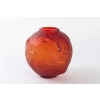 Vase « Formose » verre rouge orangé de René LALIQUE