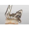 Sculpture en bronze argenté et ONYX signée COLINET JONGLEUSE AU CERCEAU