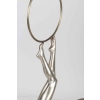 Sculpture en bronze argenté et ONYX signée COLINET JONGLEUSE AU CERCEAU