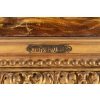 Tableau "L'étable" huile sur toile signée Charles JACQUE