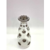 Flacon "Fleurs Concaves" verre blanc patiné noir de René Lalique