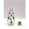 Flacon "Fleurs Concaves" verre blanc patiné noir de René Lalique