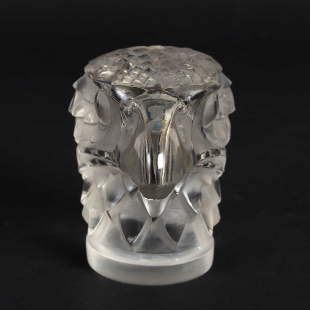 Mascotte Automobile - Bouchon de Radiateur « Tête d’Aigle » verre blanc de René LALIQUE