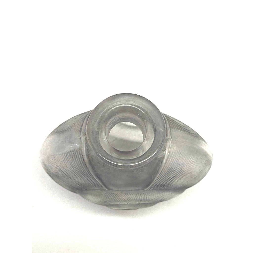 Flacon "Amphitrite" verre blanc patiné bleu-gris de René Lalique