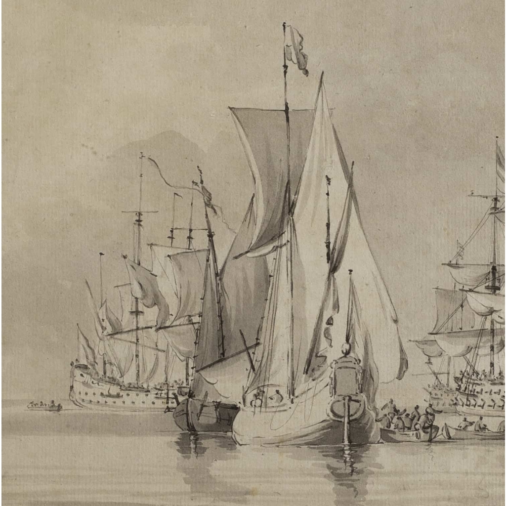Armada sur mer calme – Willem Van de Velde II (1633 – 1707) | Biron Armada sur mer calme - Willem Van de Velde II (1633 – 1707)