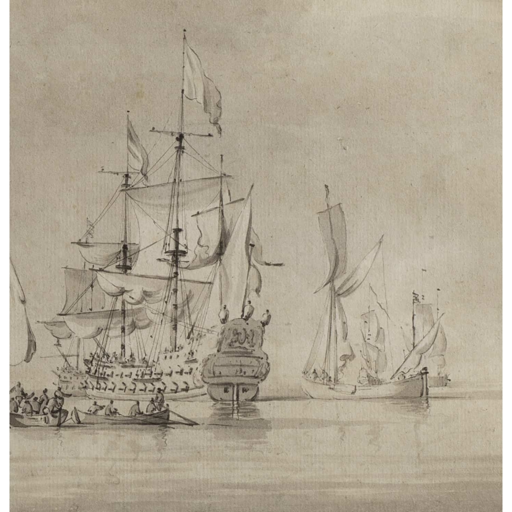 Armada sur mer calme – Willem Van de Velde II (1633 – 1707) | Biron Armada sur mer calme - Willem Van de Velde II (1633 – 1707)