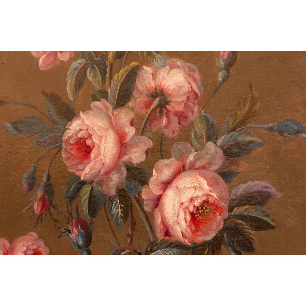Paravent à 7 feuilles en toile peinte, style Rocaille. Début XIX ème. | Biron Paravent à 7 feuilles en toile peinte, style Rocaille. Début XIX ème.