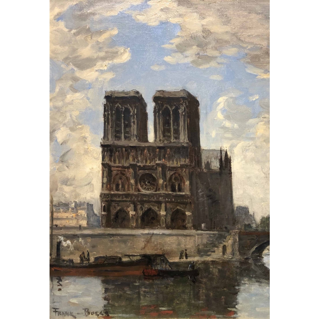 FRANK BOGGS Ecole Américaine Paris Notre Dame et La Seine Huile sur toile signée Certificat d’authenticité | Biron FRANK BOGGS Ecole Américaine Paris Notre Dame et La Seine Huile sur toile signée