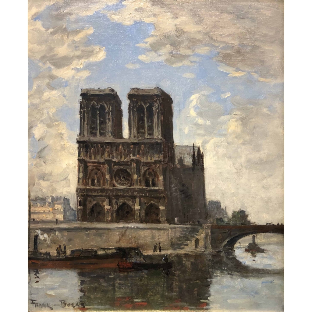 FRANK BOGGS Ecole Américaine Paris Notre Dame et La Seine Huile sur toile signée Certificat d’authenticité | Biron FRANK BOGGS Ecole Américaine Paris Notre Dame et La Seine Huile sur toile signée