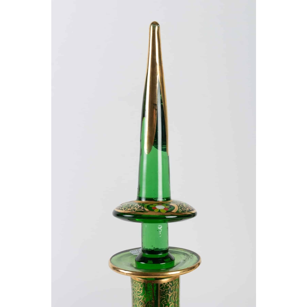 Paire de carafe de Bohême en verre émaillé | Biron Paire de carafe de Bohême en verre émaillé