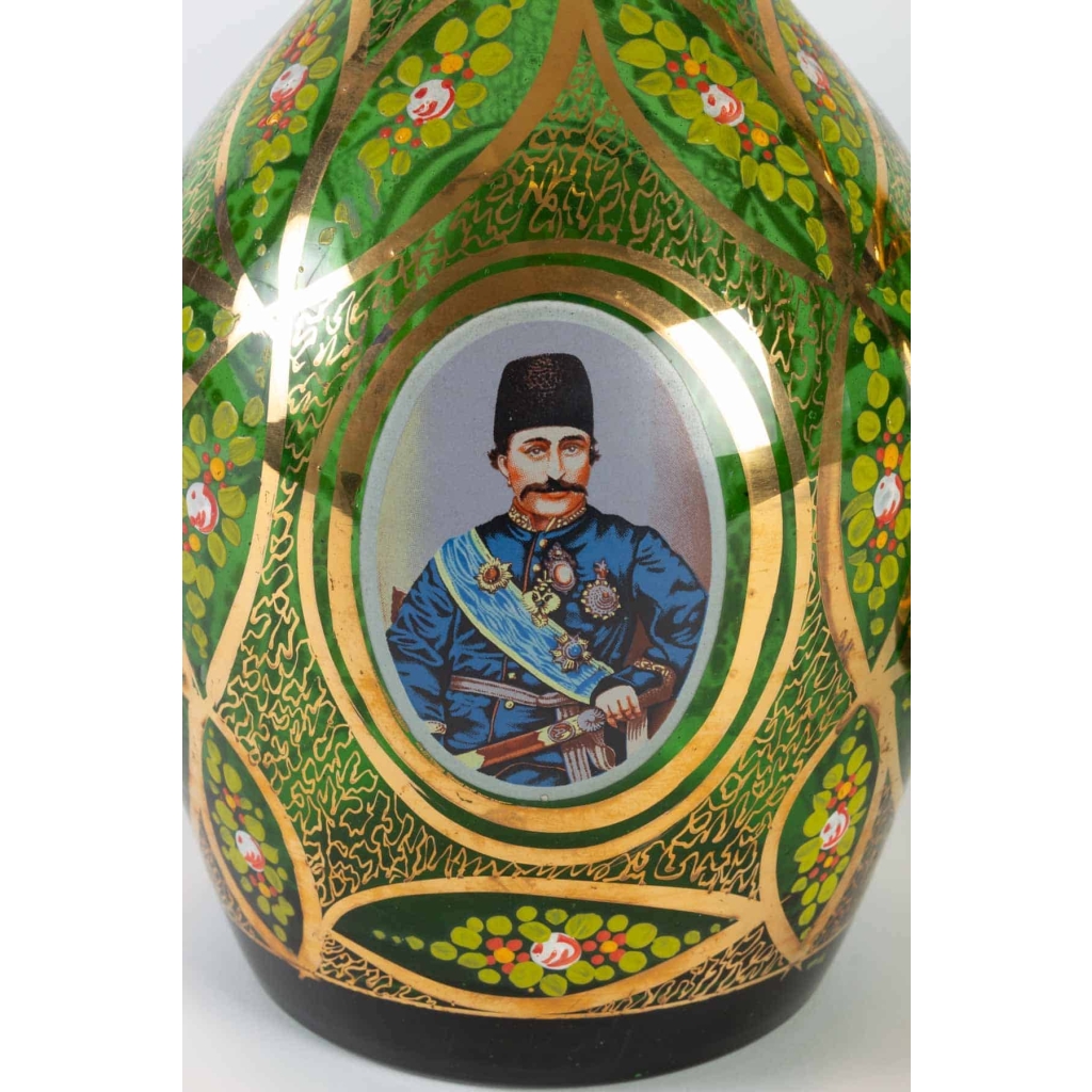Paire de carafe de Bohême en verre émaillé | Biron Paire de carafe de Bohême en verre émaillé