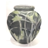 Vase « Sauterelles » verre blanc patiné bleu et vert de René LALIQUE