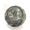 Vase « Sauterelles » verre blanc patiné bleu et vert de René LALIQUE