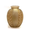 Vase "Chardons" verre blanc patiné sépia de René LALIQUE