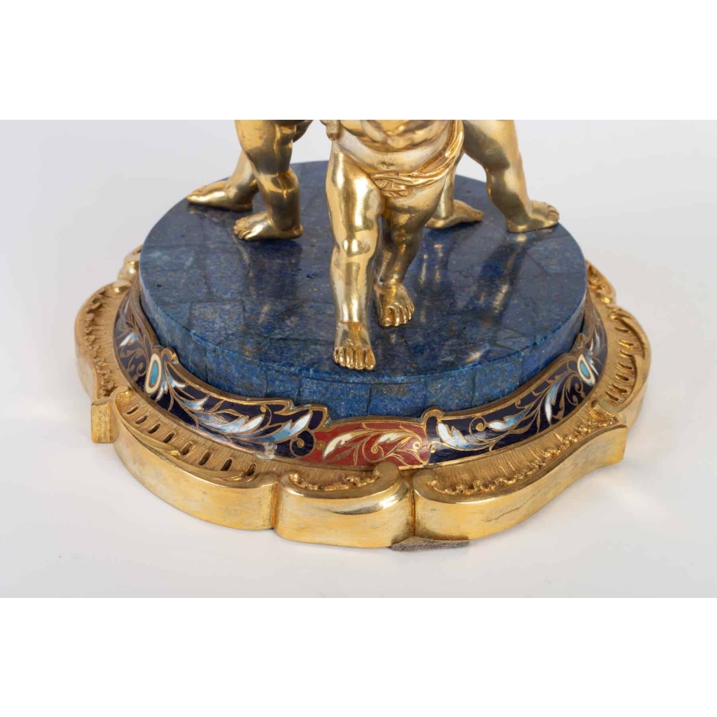Vase en bronze doré et cristal Napoléon III 19e siècle