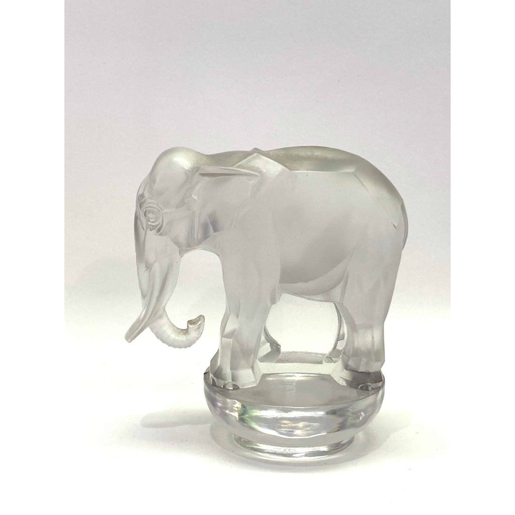 Presse-Papiers « Toby Eléphant » verre blanc de René LALIQUE