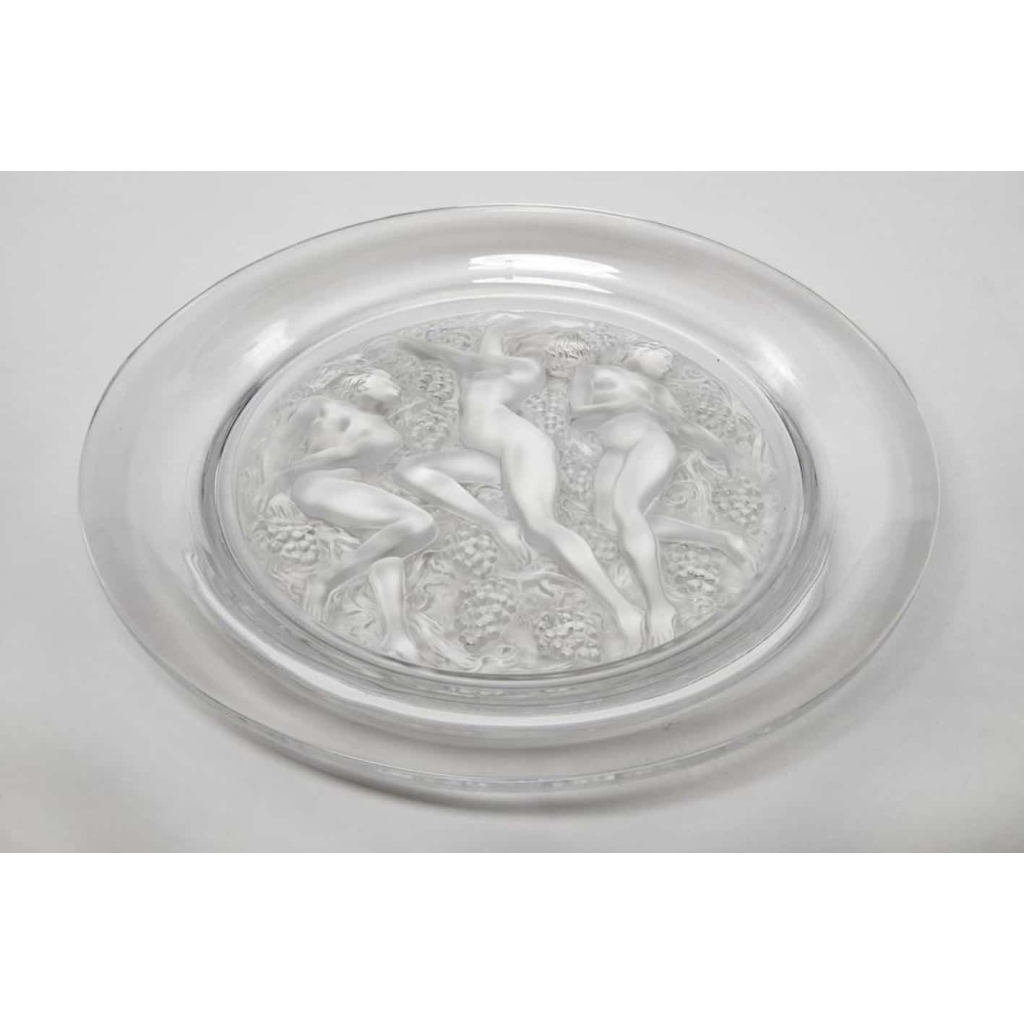 CRISTAL LALIQUE Plat » Cote d’or » à bord lisse | Biron ||