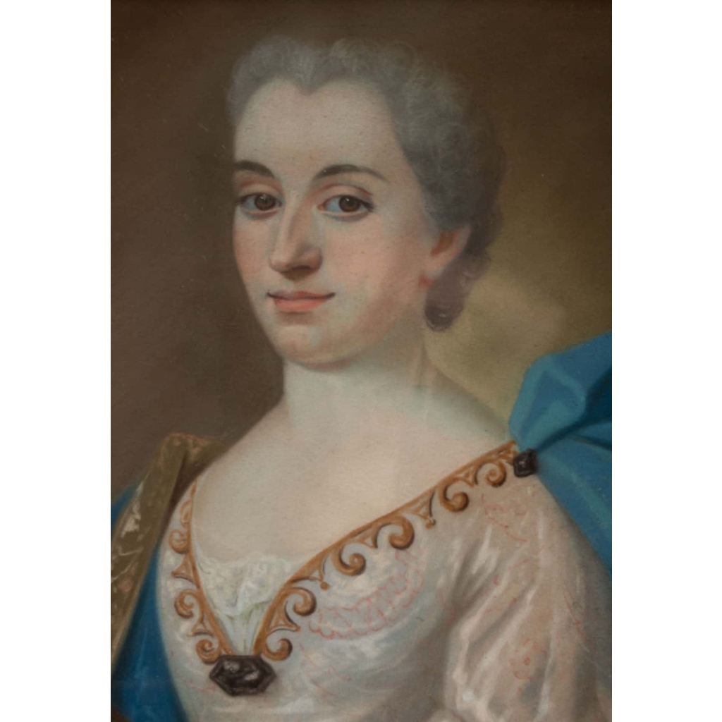 Pastel 18e siècle portrait de Renée de Damian Vinsargues