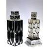 Flacon "Skyscraper" verre blanc émaillé noir de René Lalique