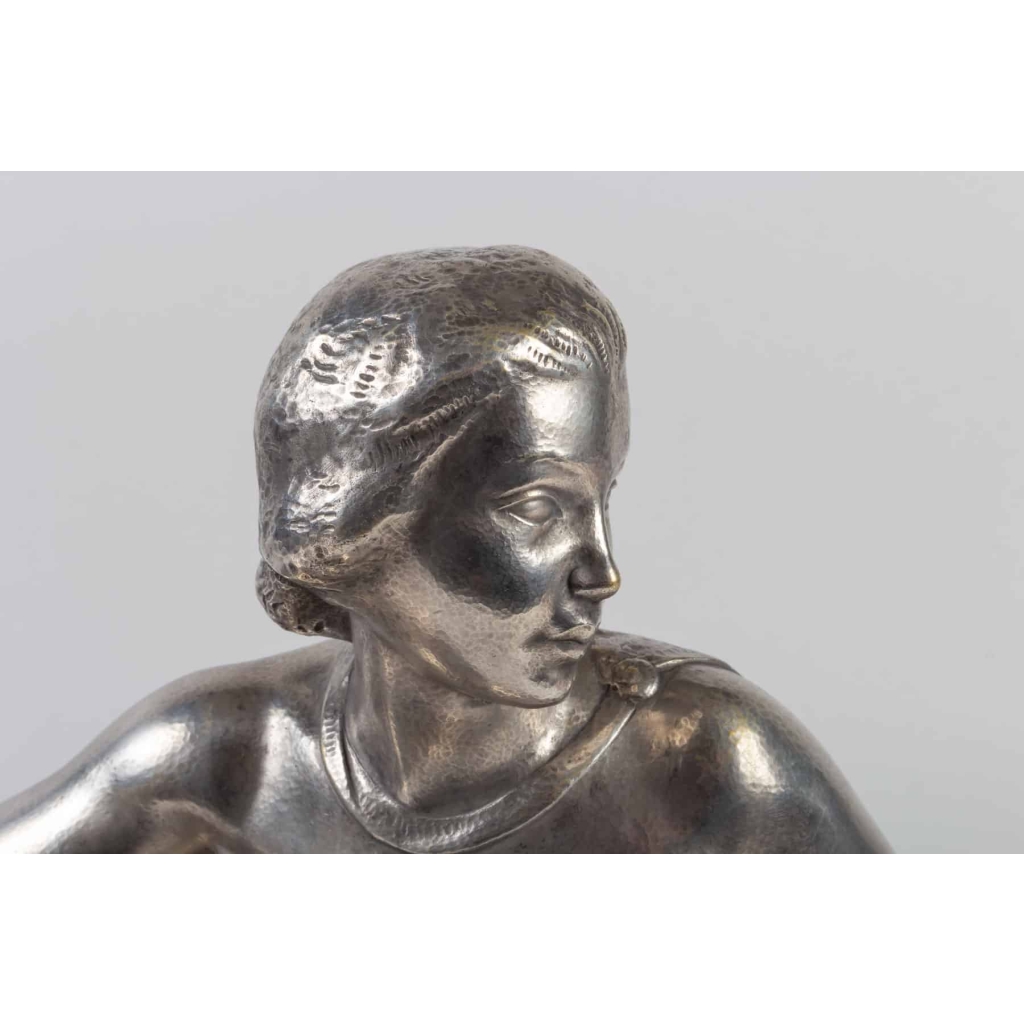 Sculpture en bronze argenté de Auguste Guénot | Biron Sculpture en bronze argenté de Auguste Guénot
