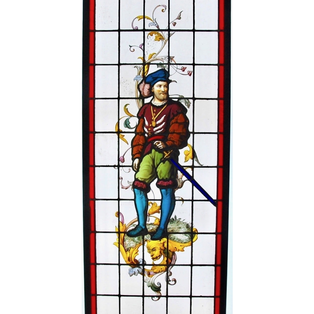 VITRAUX VITRAIL LANSQUENET A LA TOQUE V102 | Biron ||||||