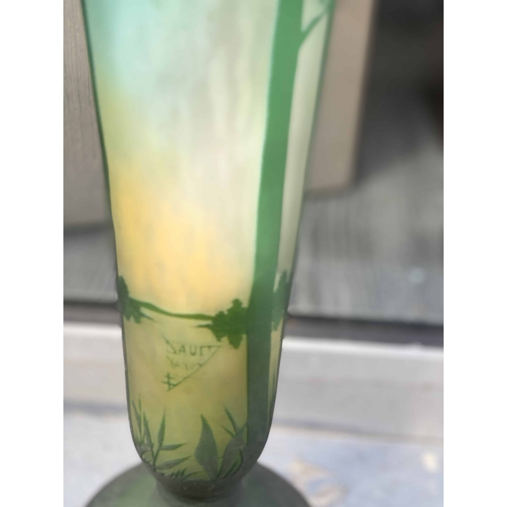 Daum Nancy Etched Cameo Glass Landscape | Biron Daum Nancy Etched Cameo Glass Landscape