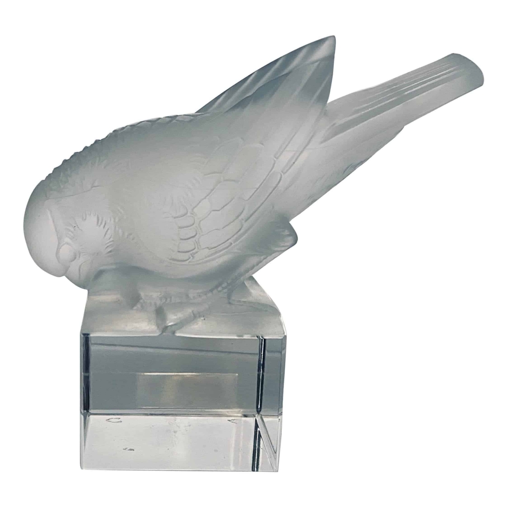 Rene Lalique Presse-Papiers Moineau Sur Socle Ailes Croisées | Biron |||||